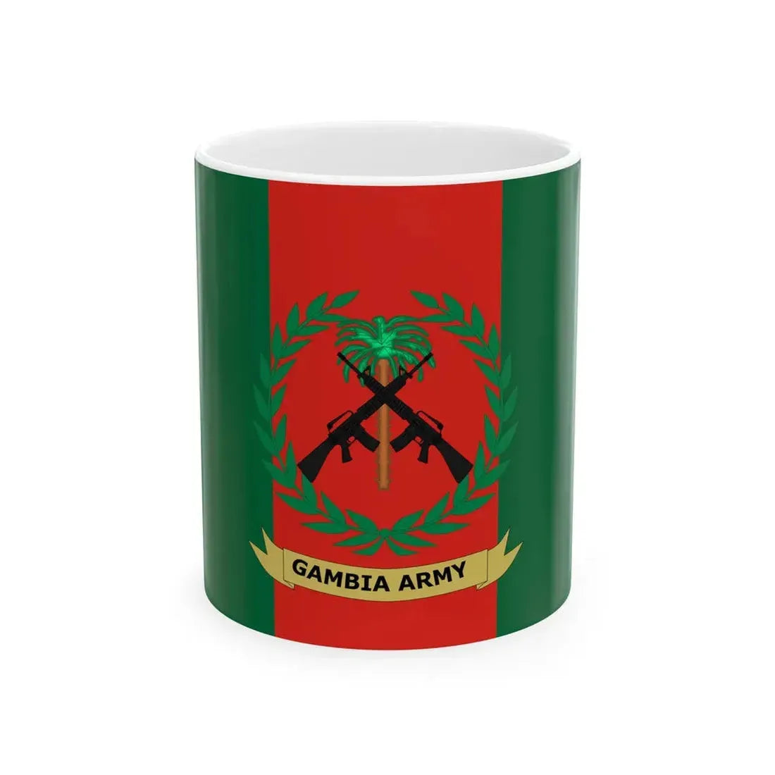 Flag of the Gambian Army (Gambia) White Coffee Mug 11oz - Go Mug Yourself