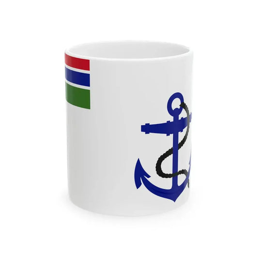 Flag of the Gambian Navy (Gambia) White Coffee Mug 11oz - Go Mug Yourself