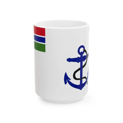 Flag of the Gambian Navy (Gambia) White Coffee Mug 15oz - Go Mug Yourself
