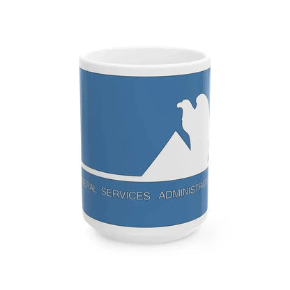 Flag of the General Services Administration 1972-1973 (United States) White Coffee Mug 15oz - Go Mug Yourself
