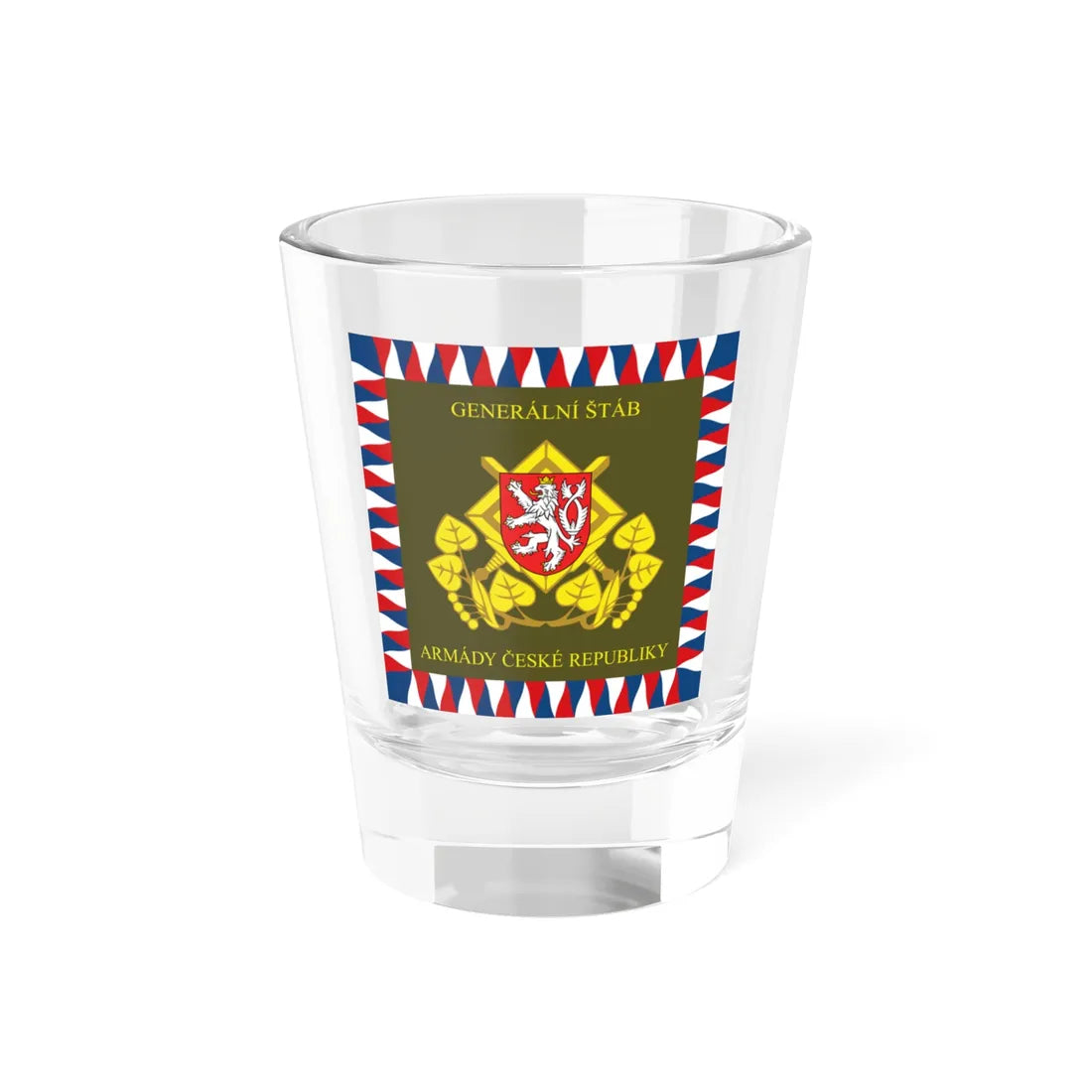 Flag of the General Staff Czech Republic (Czech Republic) Shot Glass 1.5oz 1.5oz - Go Mug Yourself