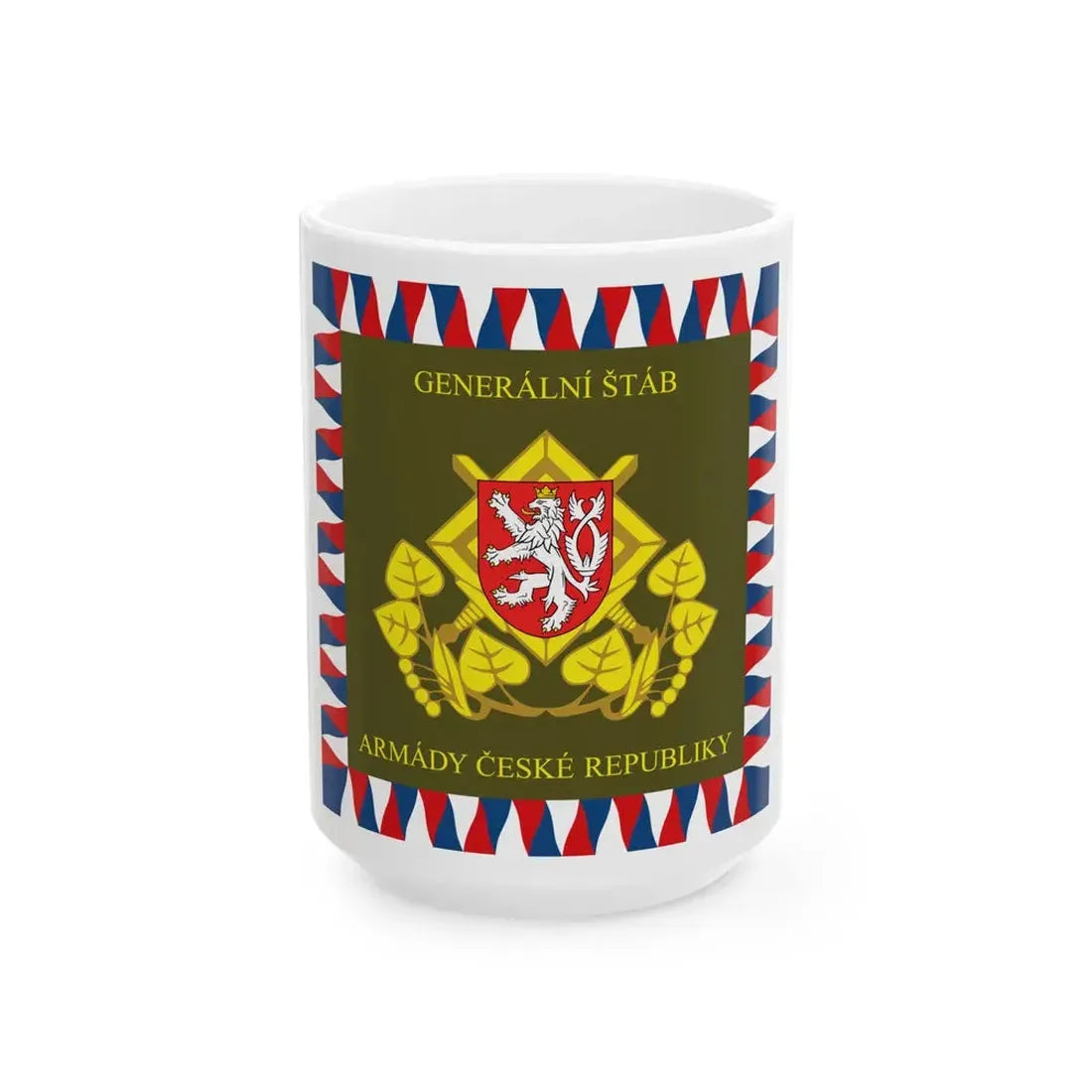 Flag of the General Staff Czech Republic (Czech Republic) White Coffee Mug 15oz - Go Mug Yourself