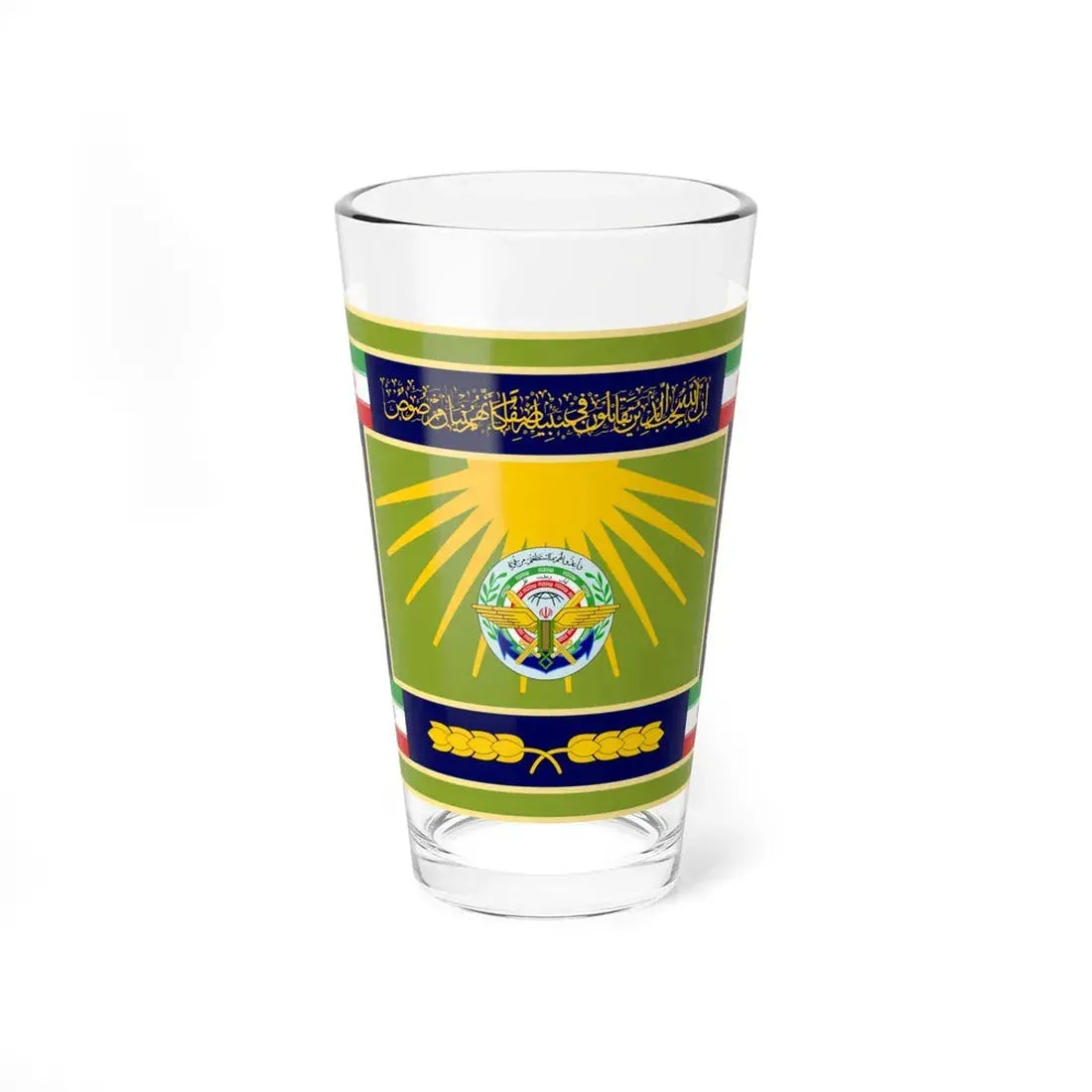 Flag of the General Staff of the Armed Forces of the Islamic Republic of Iran (Iran) Pint Glass 16oz 16oz - Go Mug Yourself
