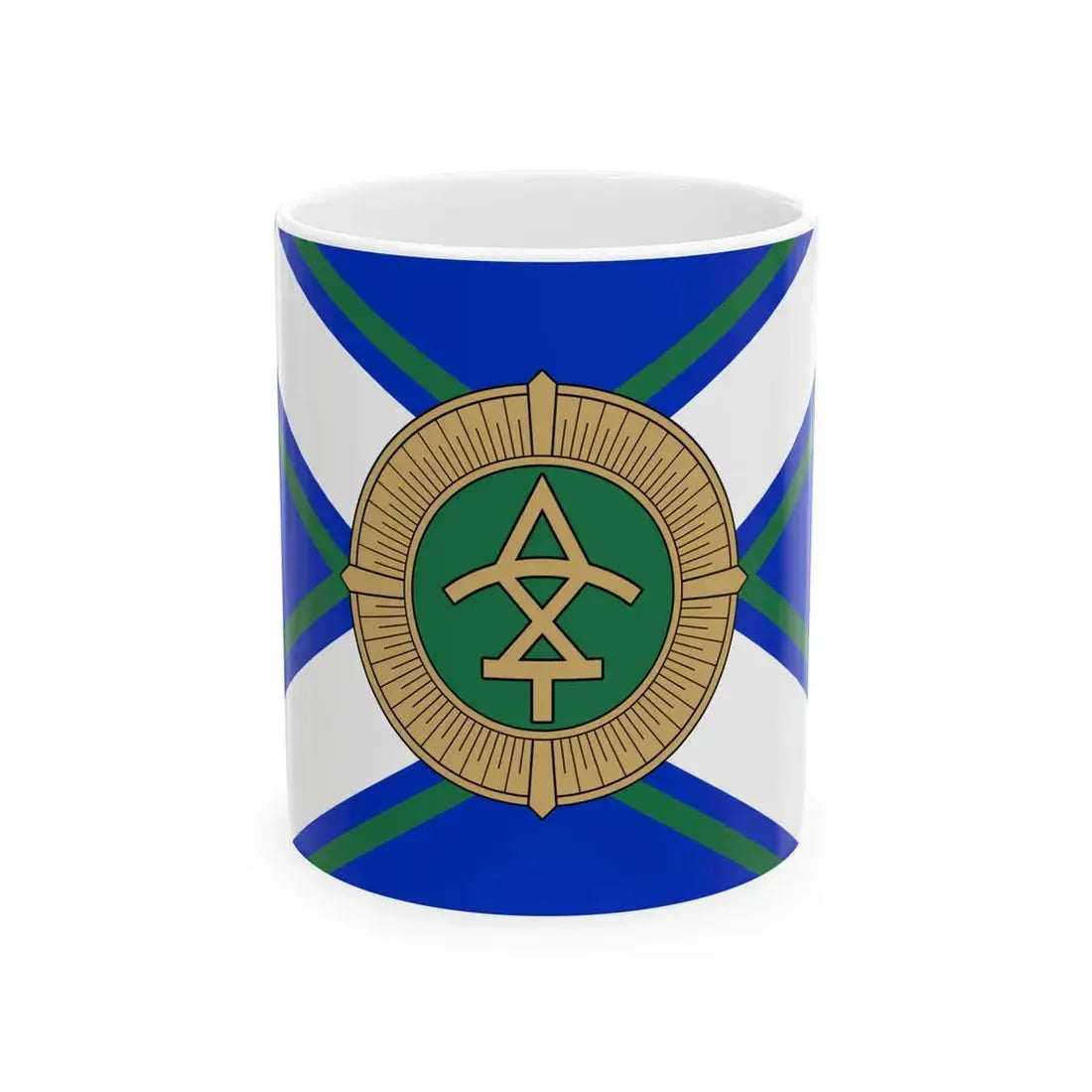 Flag of the Georgian Coast Guard (Georgia) White Coffee Mug 11oz - Go Mug Yourself