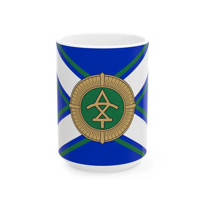 Flag of the Georgian Coast Guard (Georgia) White Coffee Mug 15oz - Go Mug Yourself