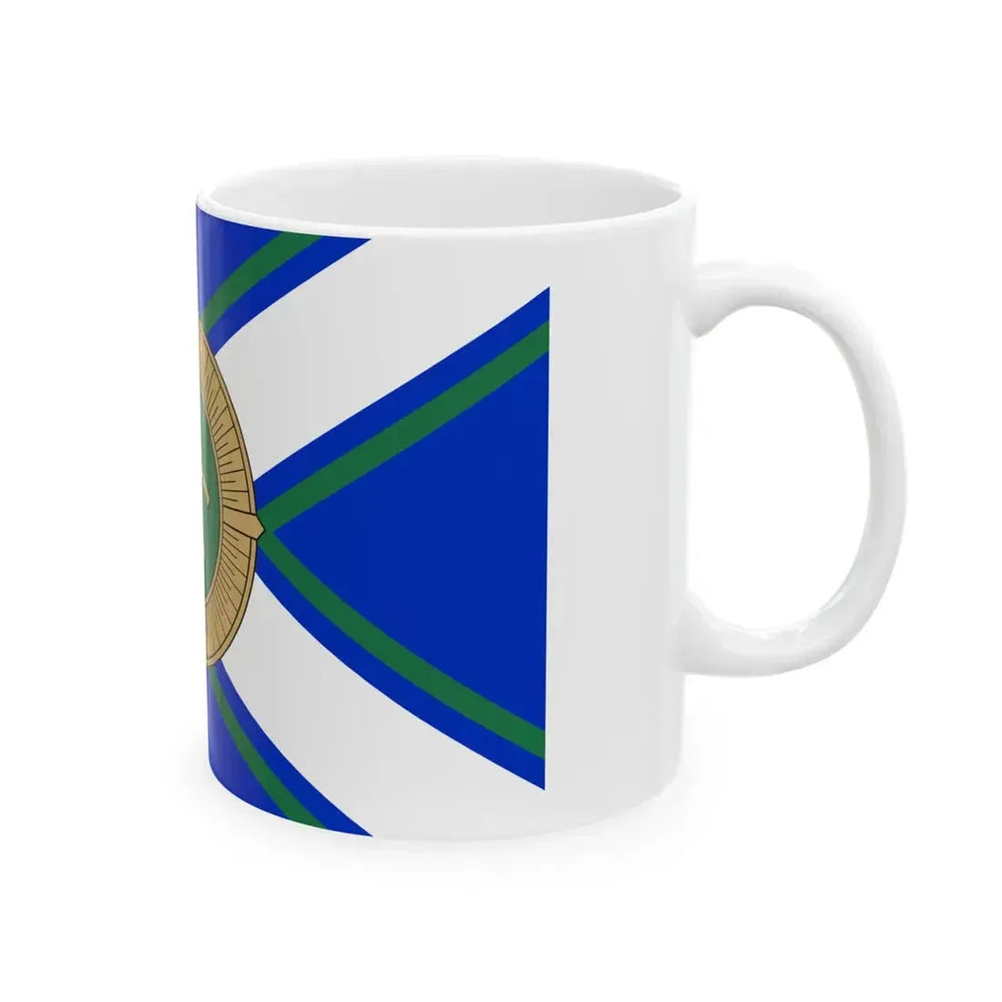 Flag of the Georgian Coast Guard (Georgia) White Coffee Mug - Go Mug Yourself