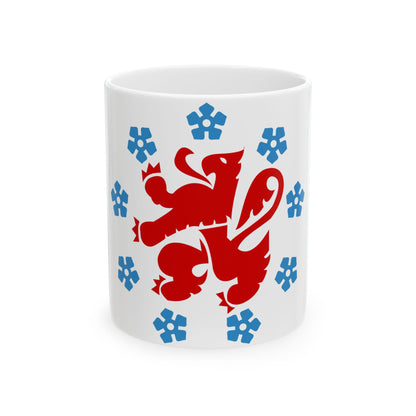 Flag of the German Community in Belgium (Belgium) White Coffee Mug-11oz-Go Mug Yourself