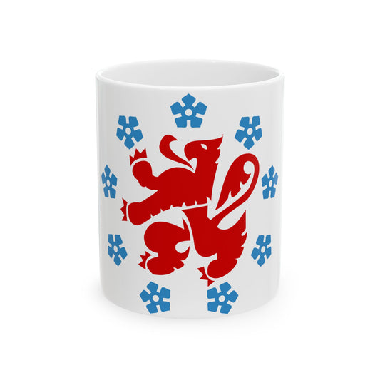 Flag of the German Community in Belgium (Belgium) White Coffee Mug-11oz-Go Mug Yourself