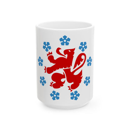 Flag of the German Community in Belgium (Belgium) White Coffee Mug-15oz-Go Mug Yourself