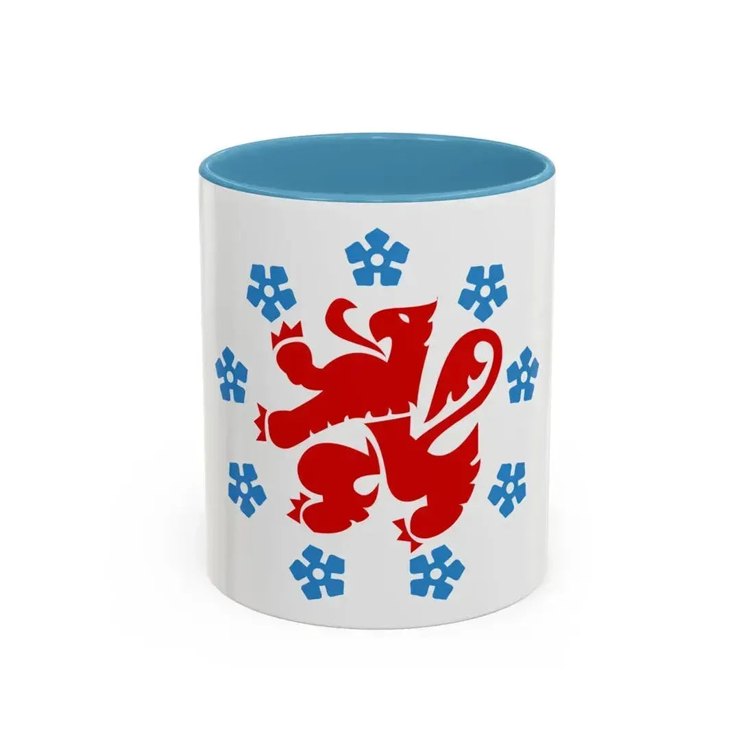 Flag of the German speaking community Belgium - Accent Coffee Mug 11oz Light Blue - Go Mug Yourself