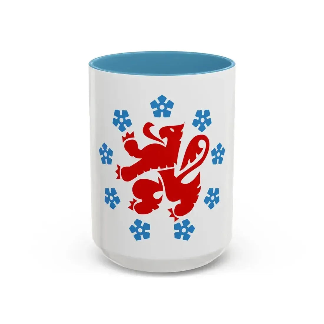 Flag of the German speaking community Belgium - Accent Coffee Mug 15oz Light Blue - Go Mug Yourself