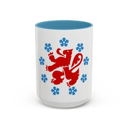 Flag of the German speaking community Belgium - Accent Coffee Mug 15oz Light Blue - Go Mug Yourself