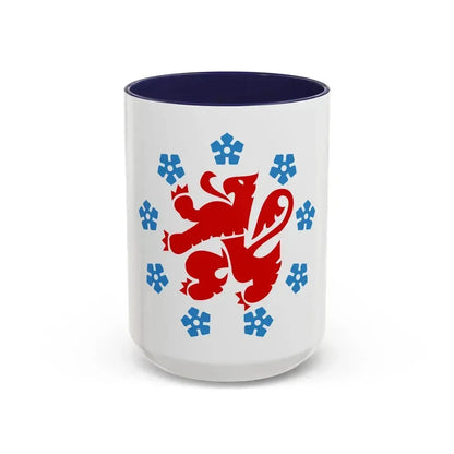 Flag of the German speaking community Belgium - Accent Coffee Mug 15oz Navy - Go Mug Yourself