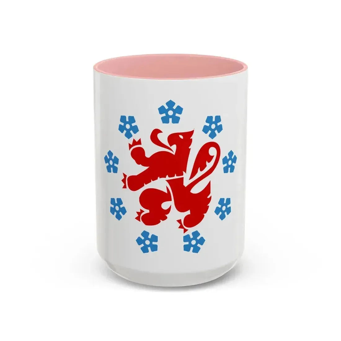 Flag of the German speaking community Belgium - Accent Coffee Mug 15oz Pink - Go Mug Yourself