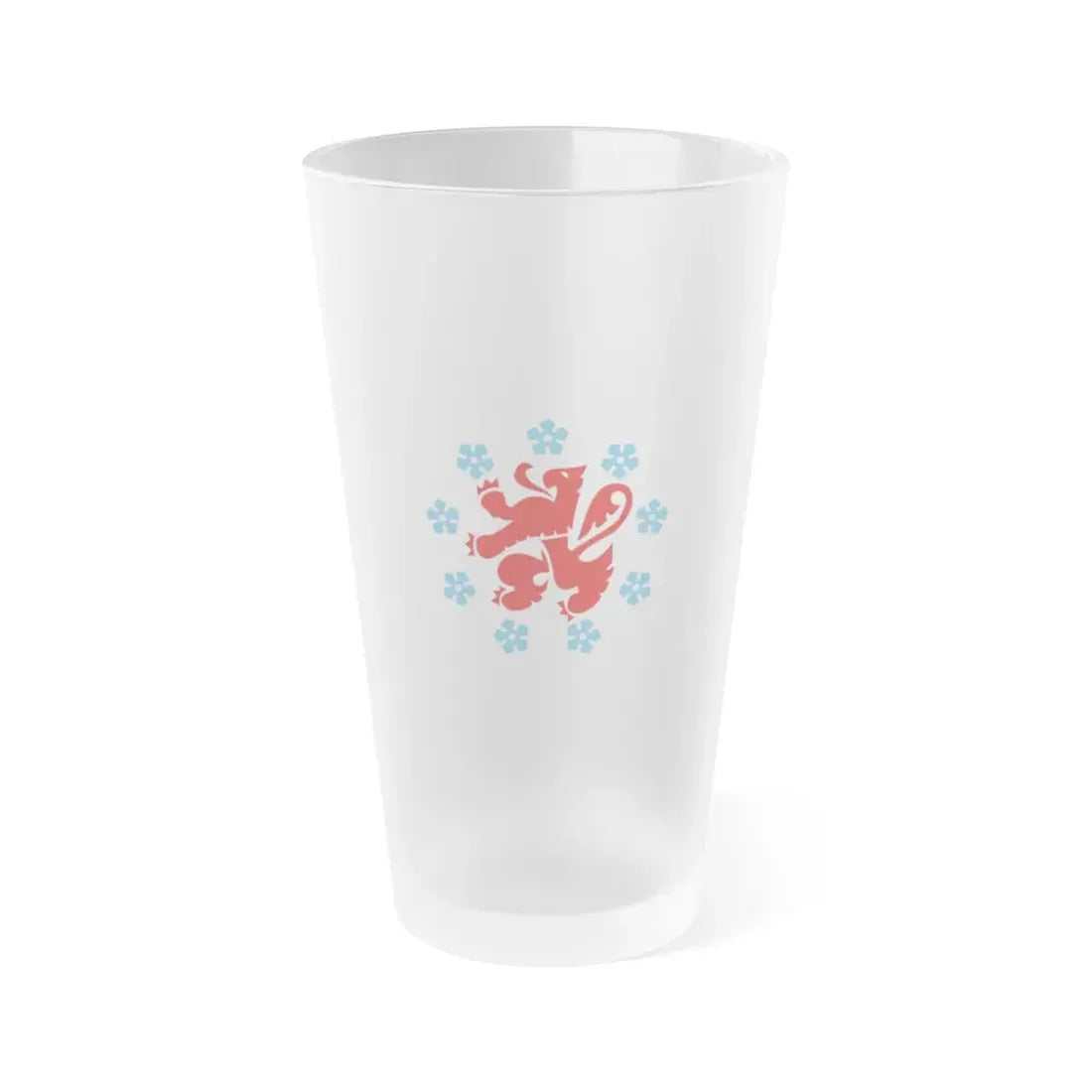 Flag of the German speaking community Belgium - Frosted Pint Glass 16oz 16oz Frosted - Go Mug Yourself