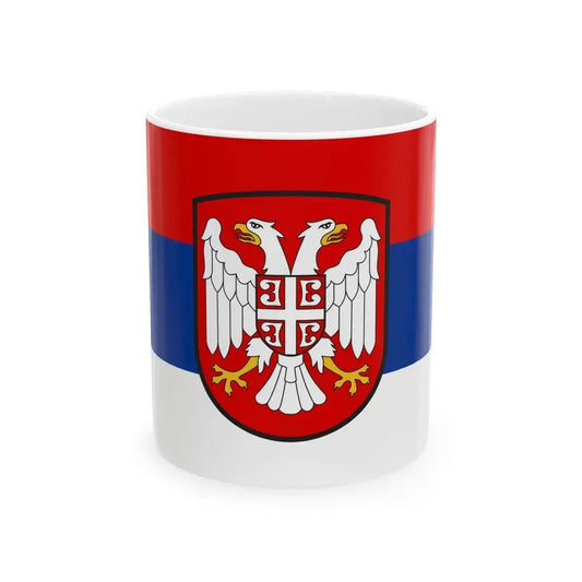 Flag of the Government of National Salvation occupied Yugoslavia (Serbia) White Coffee Mug 11oz - Go Mug Yourself