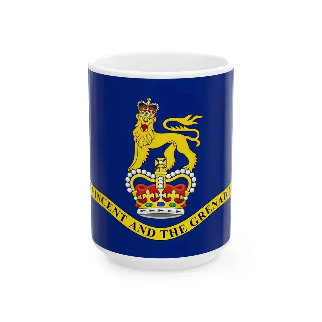 Flag of the Governor-General of Saint Vincent and the Grenadines (Saint Vincent and the Grenadines) White Coffee Mug 15oz - Go Mug Yourself