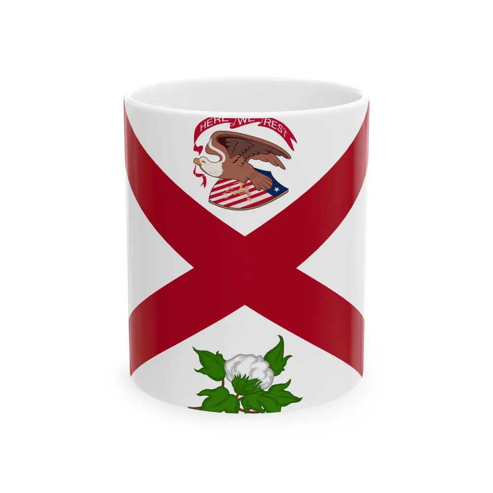 Flag of the Governor of Alabama 1868-1939 (United States) White Coffee Mug 11oz - Go Mug Yourself