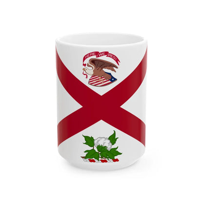 Flag of the Governor of Alabama 1868-1939 (United States) White Coffee Mug 15oz - Go Mug Yourself