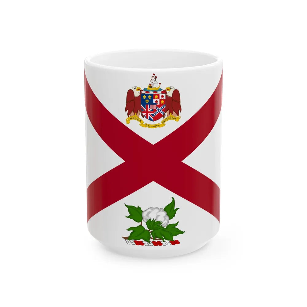Flag of the Governor of Alabama (United States) White Coffee Mug 15oz - Go Mug Yourself