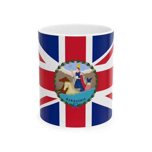 Flag of the Governor of Barbados 1870-1966 (Barbados) White Coffee Mug 11oz - Go Mug Yourself