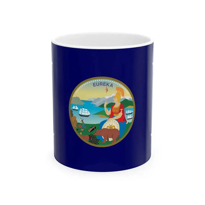 Flag of the Governor of California (United States) White Coffee Mug 11oz - Go Mug Yourself