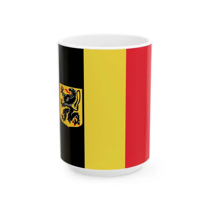 Flag of the Governor of East Flanders (Belgium) White Coffee Mug 15oz - Go Mug Yourself