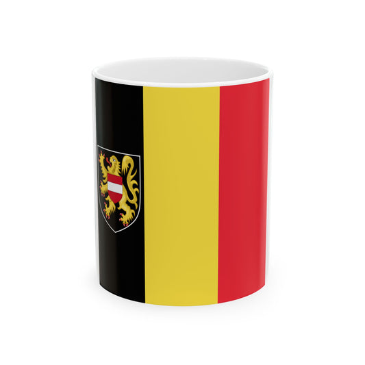 Flag of the Governor of Flemish Brabant (Belgium) White Coffee Mug-11oz-Go Mug Yourself