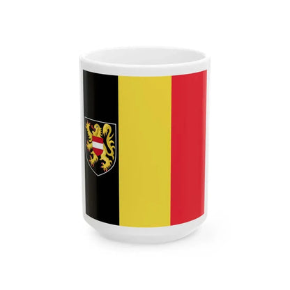 Flag of the Governor of Flemish Brabant (Belgium) White Coffee Mug 15oz - Go Mug Yourself