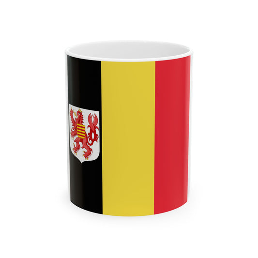 Flag of the Governor of Limburg (Belgium) White Coffee Mug-11oz-Go Mug Yourself
