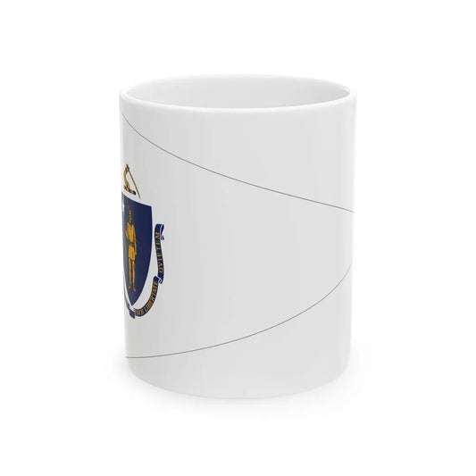Flag of the Governor of Massachusetts (United States) White Coffee Mug 11oz - Go Mug Yourself
