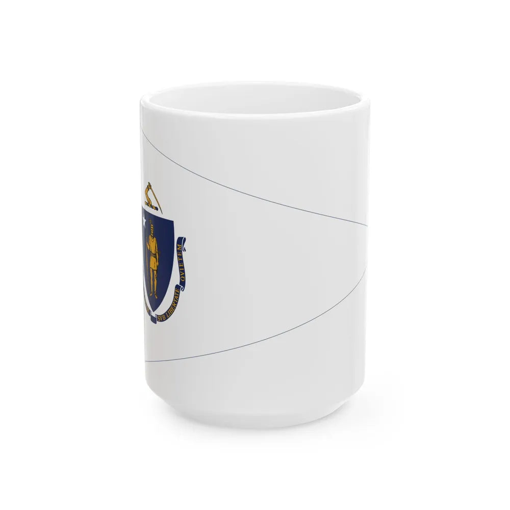 Flag of the Governor of Massachusetts (United States) White Coffee Mug 15oz - Go Mug Yourself