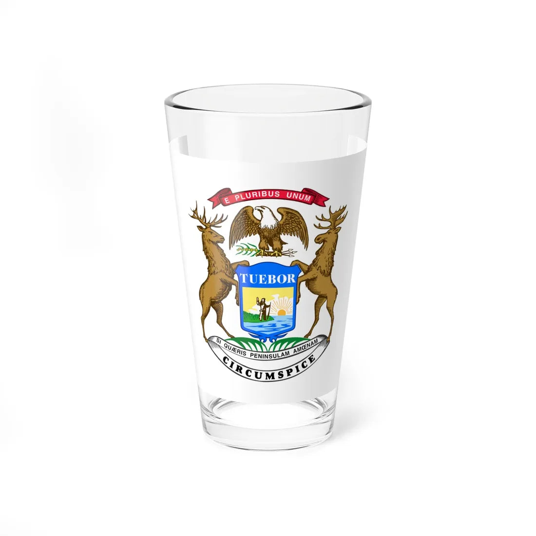 Flag of the Governor of Michigan (United States) Pint Glass 16oz 16oz - Go Mug Yourself
