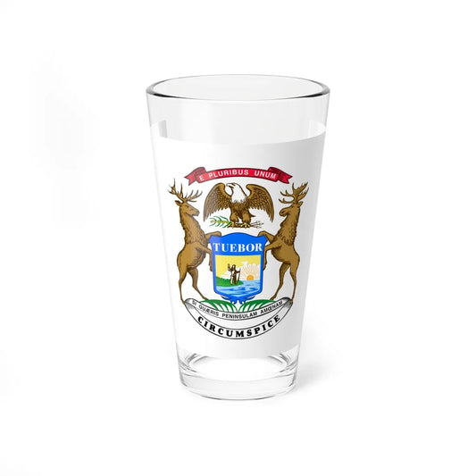 Flag of the Governor of Michigan (United States) Pint Glass 16oz 16oz - Go Mug Yourself