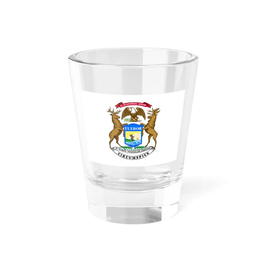 Flag of the Governor of Michigan (United States) Shot Glass 1.5oz 1.5oz - Go Mug Yourself