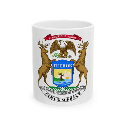 Flag of the Governor of Michigan (United States) White Coffee Mug 11oz - Go Mug Yourself