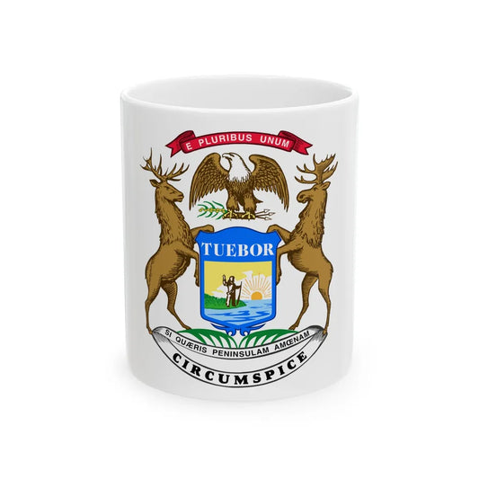 Flag of the Governor of Michigan (United States) White Coffee Mug 11oz - Go Mug Yourself