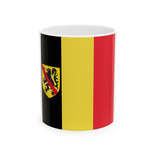 Flag of the Governor of Namur (Belgium) White Coffee Mug-11oz-Go Mug Yourself