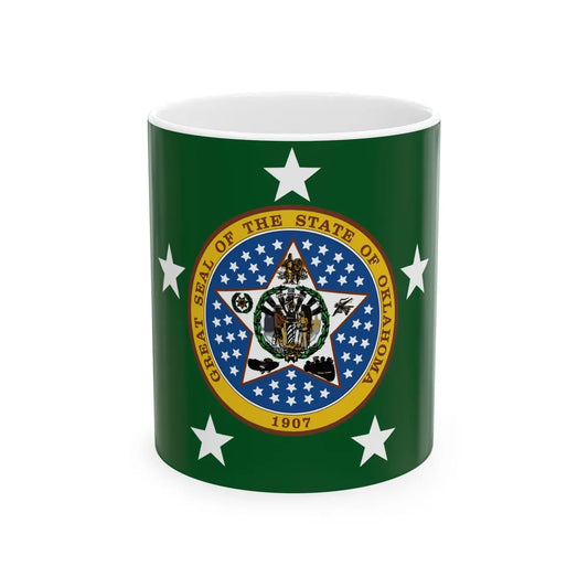 Flag of the Governor of Oklahoma (United States) White Coffee Mug 11oz - Go Mug Yourself