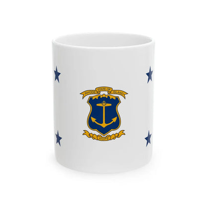 Flag of the Governor of Rhode Island (United States) White Coffee Mug 11oz - Go Mug Yourself