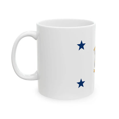 Flag of the Governor of Rhode Island (United States) White Coffee Mug - Go Mug Yourself