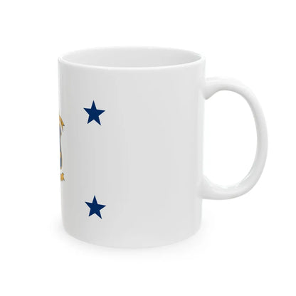 Flag of the Governor of Rhode Island (United States) White Coffee Mug - Go Mug Yourself