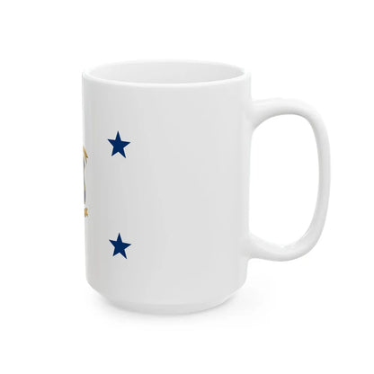 Flag of the Governor of Rhode Island (United States) White Coffee Mug - Go Mug Yourself