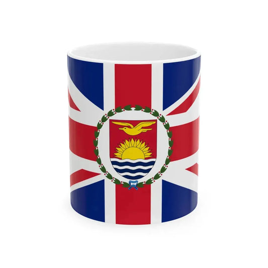 Flag of the Governor of the Gilbert and Ellice Islands 1937-1976 (Kiribati) White Coffee Mug 11oz - Go Mug Yourself
