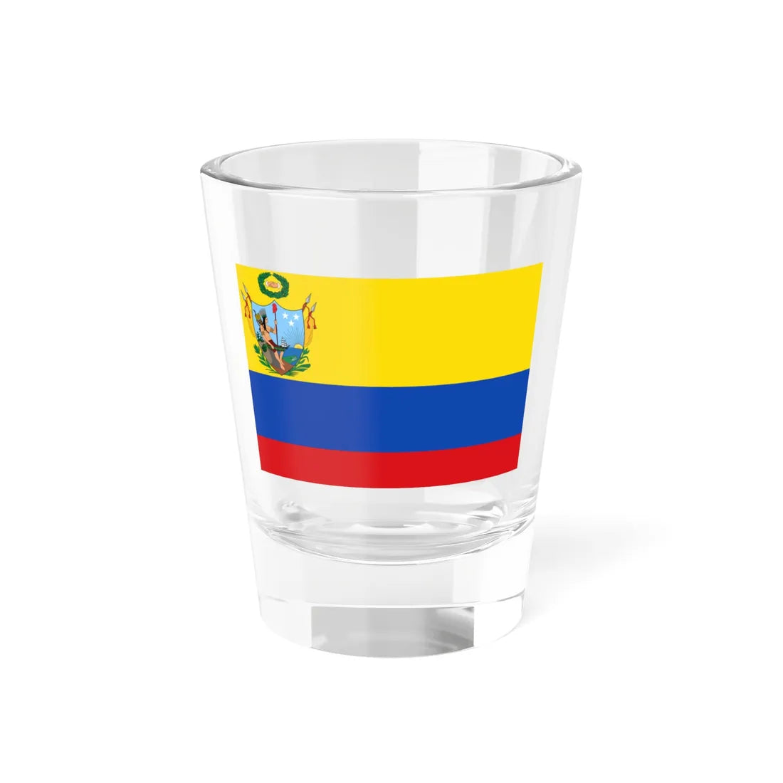 Flag of the Gran Colombia 1819-1820 version 1 (Colombia) Shot Glass 1.5oz 1.5oz - Go Mug Yourself
