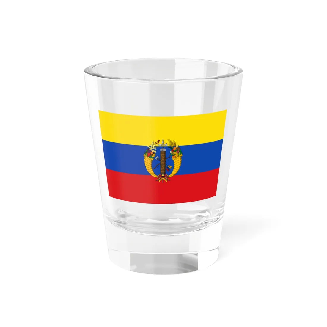 Flag of the Gran Colombia 1821-1830 version 2 (Colombia) Shot Glass 1.5oz 1.5oz - Go Mug Yourself