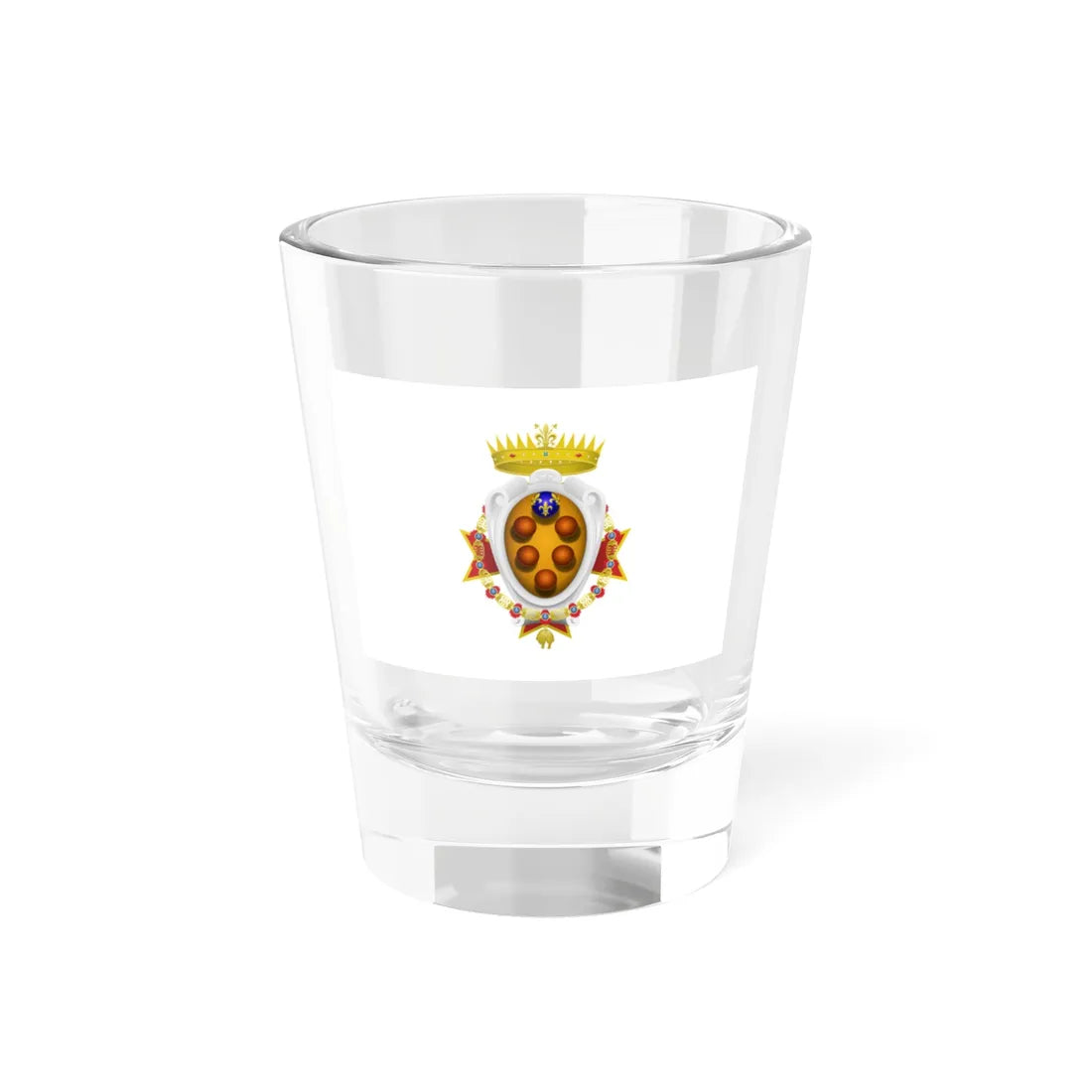 Flag of the Grand Duchy of Tuscany 1562-1737 (Italy) (Coat of Arms) Shot Glass 1.5oz 1.5oz - Go Mug Yourself