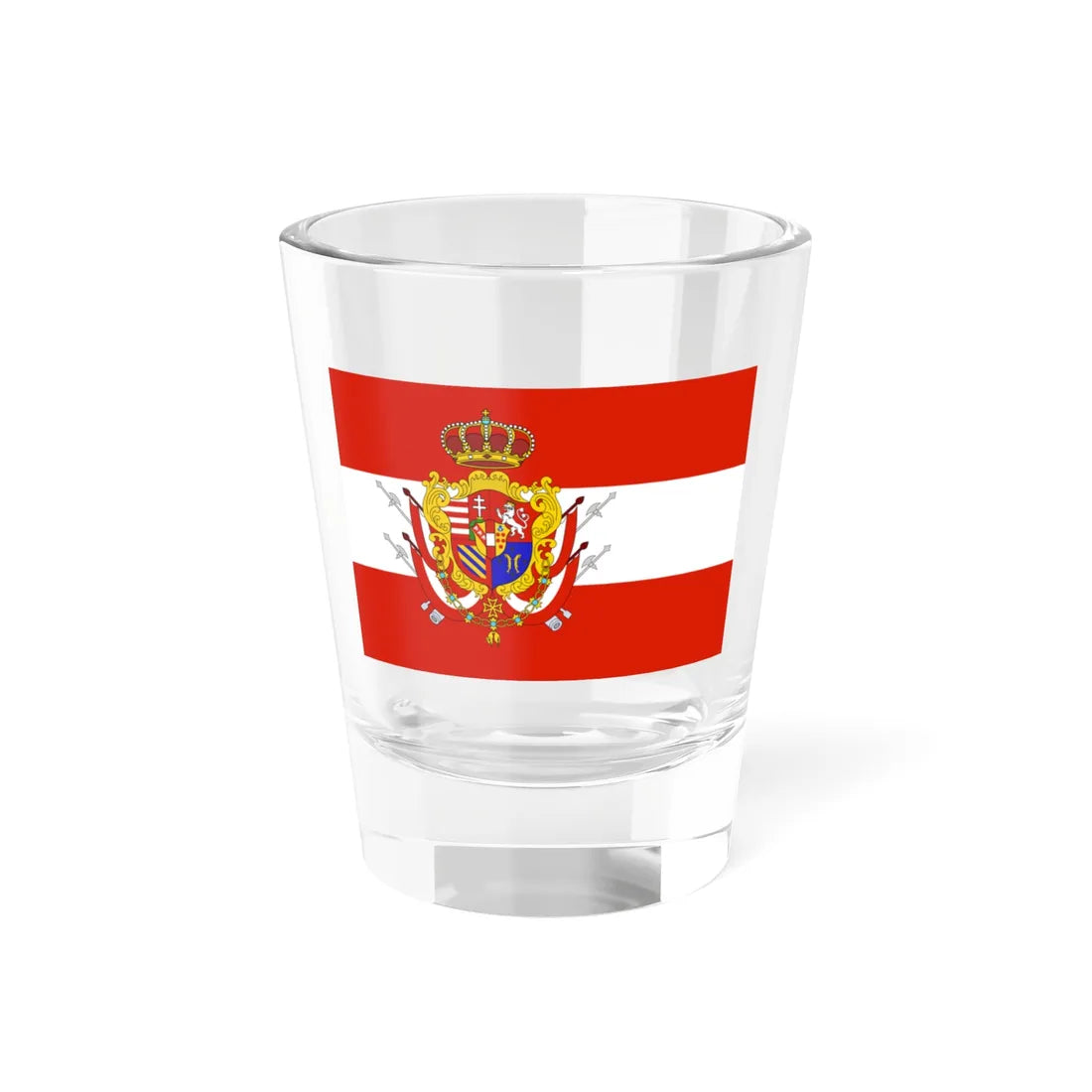 Flag of the Grand Duchy of Tuscany 1840 (Italy) Shot Glass 1.5oz 1.5oz - Go Mug Yourself