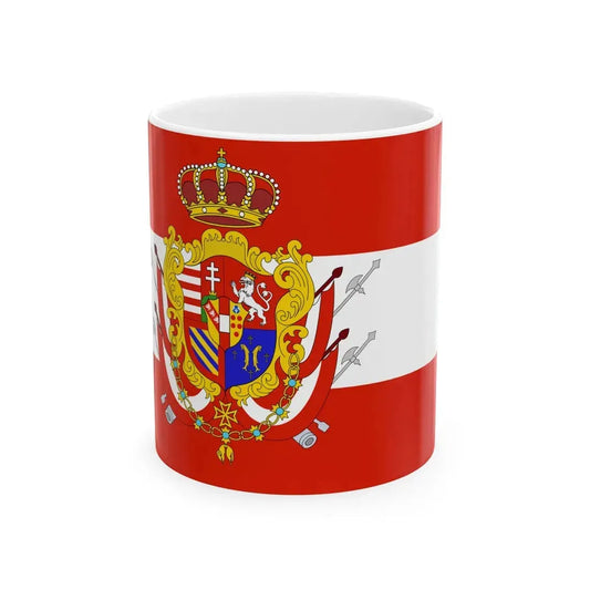 Flag of the Grand Duchy of Tuscany 1840 (Italy) White Coffee Mug 11oz - Go Mug Yourself