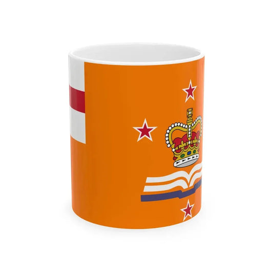 Flag of the Grand Orange Lodge of New Zealand (New Zealand) White Coffee Mug 11oz - Go Mug Yourself